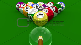 8 Ball Pool  3D Game - All Balls Randomly Racked Ready for Break Shot