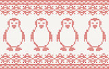 knitted Background with penguins