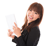 Asian woman using a tablet pc