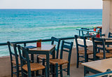 Outdoors cafe, sea view 