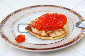 stock_Pancake with red caviar