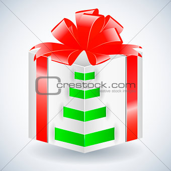New year gift box with bow