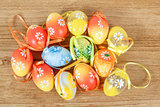 Bright color easter eggs with bows