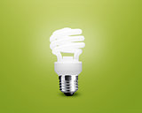 glowing Light bulb idea on green background