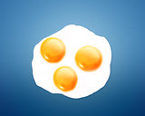 Fried egg on orange background