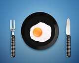 fried egg on a Plate