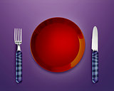 Empty Plate with knife and fork