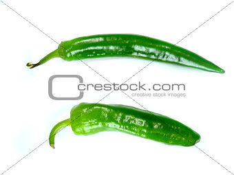 Green peppers isolated on white 
