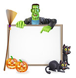 Frankenstein Halloween Sign