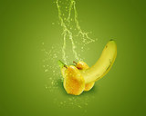 Fresh banana and pear