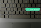 Keyboard with Green social network button
