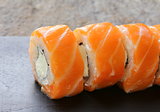 Philadelphia rolls with salmon -  traditional Japanese food