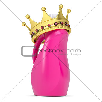 Crown on plastic bottle of household chemicals