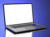 Modern Laptop on a blue background.