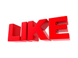 Like - Red 3D Text.
