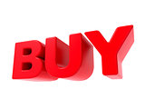 Buy - Red 3D Text.