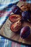 Ripe plums for a plum cake