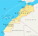 Morocco And Western Sahara Political Map