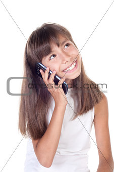 Little girl with mobile phone 