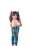 Cute little girl with the carrot