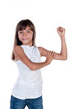  Little girl shows us their biceps