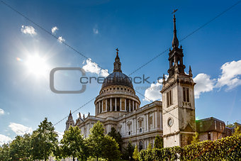 Saint Paul's Cathedral in London on Sunny Day, United Kingdom