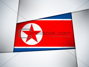 North Korea Country Flag Geometric Background