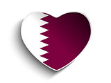 Qatar Flag Heart Paper Sticker