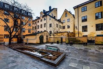 Backyard in Stockholm Old Town (Gamla Stan), Sweden