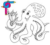 Coloring image octopus