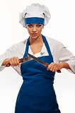 girl in chef uniforms