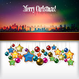 Abstract celebration background with Christmas decorations and s