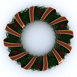 Christmas Garland wrapped in ribbon