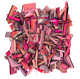 3d abstract shape fragmented pattern pink 
