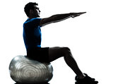 man exercising workout fitness ball posture