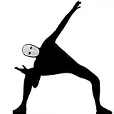 performer mime with mask stretching flexibility