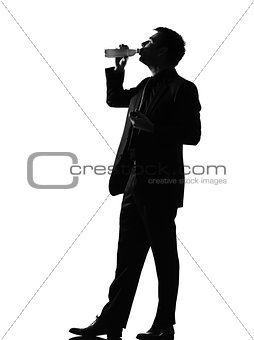 silhouette  man  drinking