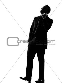 silhouette  man on the phone