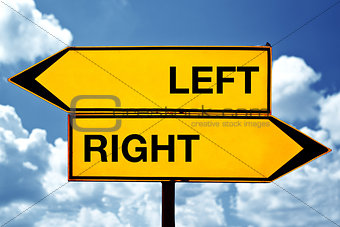 Left or right, opposite signs