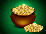 Gold coin in bowl