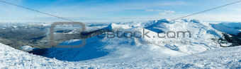 Morning winter mountain panorama (Carpathian, Ukraine).
