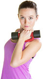 Young Woman with Dumbbell