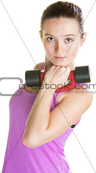 Young Woman with Dumbbell
