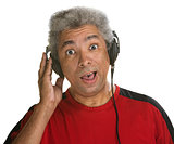 Surprised Man with Headphones