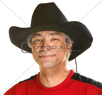 Cheerful Man in Cowboy Hat