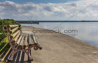 Bench at the quay on Curonian Spit