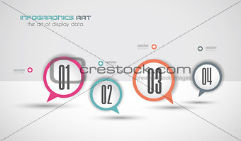 Infographics concept background with stylish bubbles.