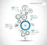 Infographic design template with gear chain