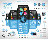 Infographic elements - set of paper tags, technology icons,...