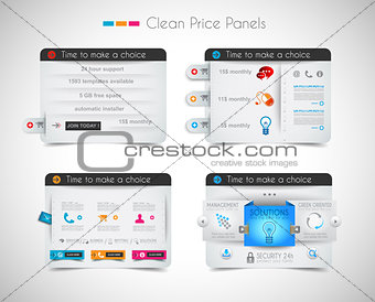 Web price shop panel with space for text and buy now button